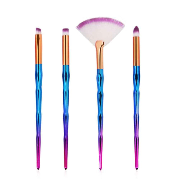 Metallic Magic Highlighting 4 MakeUp Brush Set - Uncommongifts.in